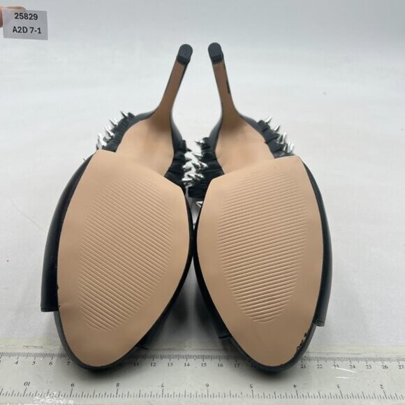 XYD Black Sexy Platform High Heel Spikes Studded Peep Toe T-strap Sandals - Picture 7 of 8